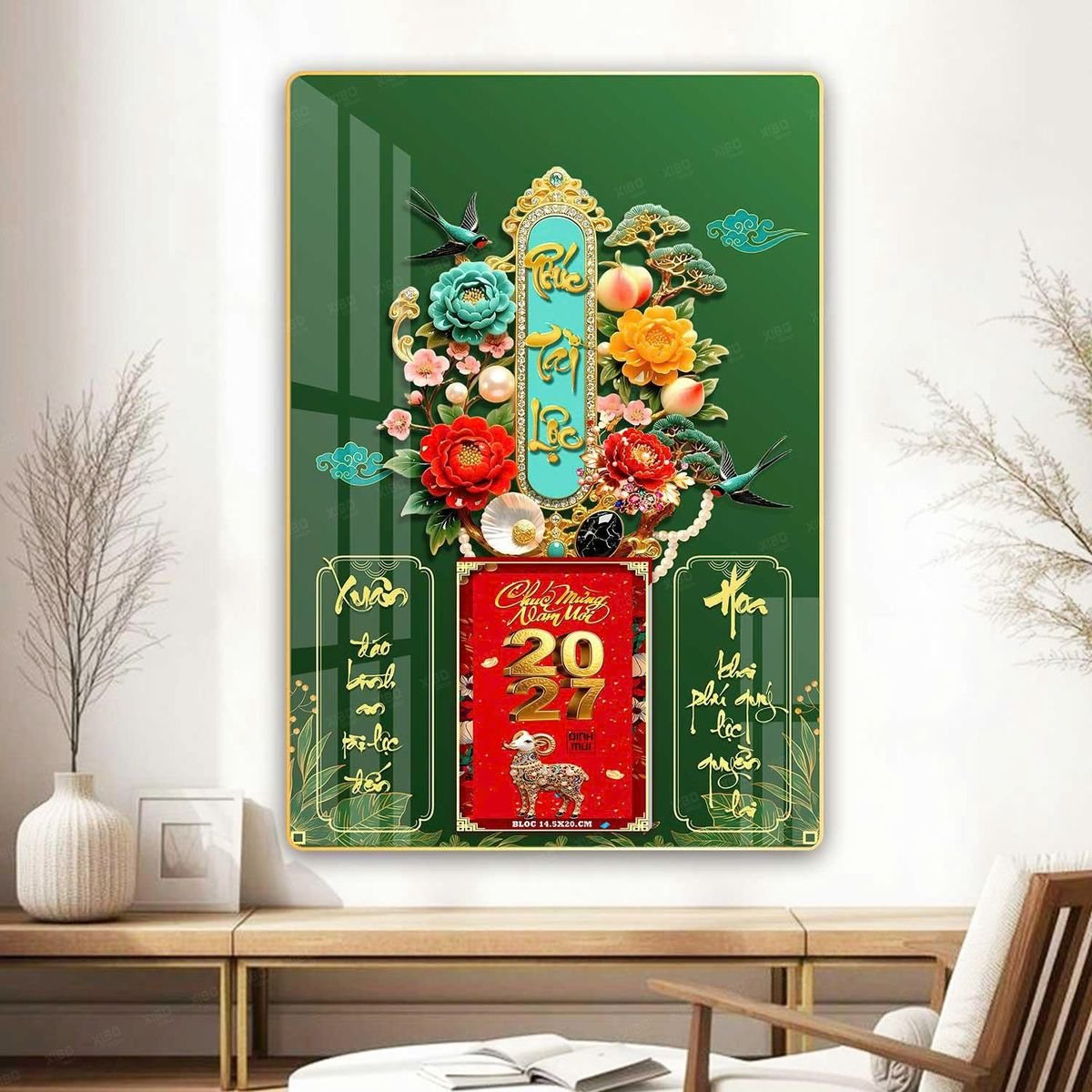 Lịch Gỗ Lamina Cao Cấp 40x60cm 2027 LM406_068 - Quà Tặng Gia Dụng