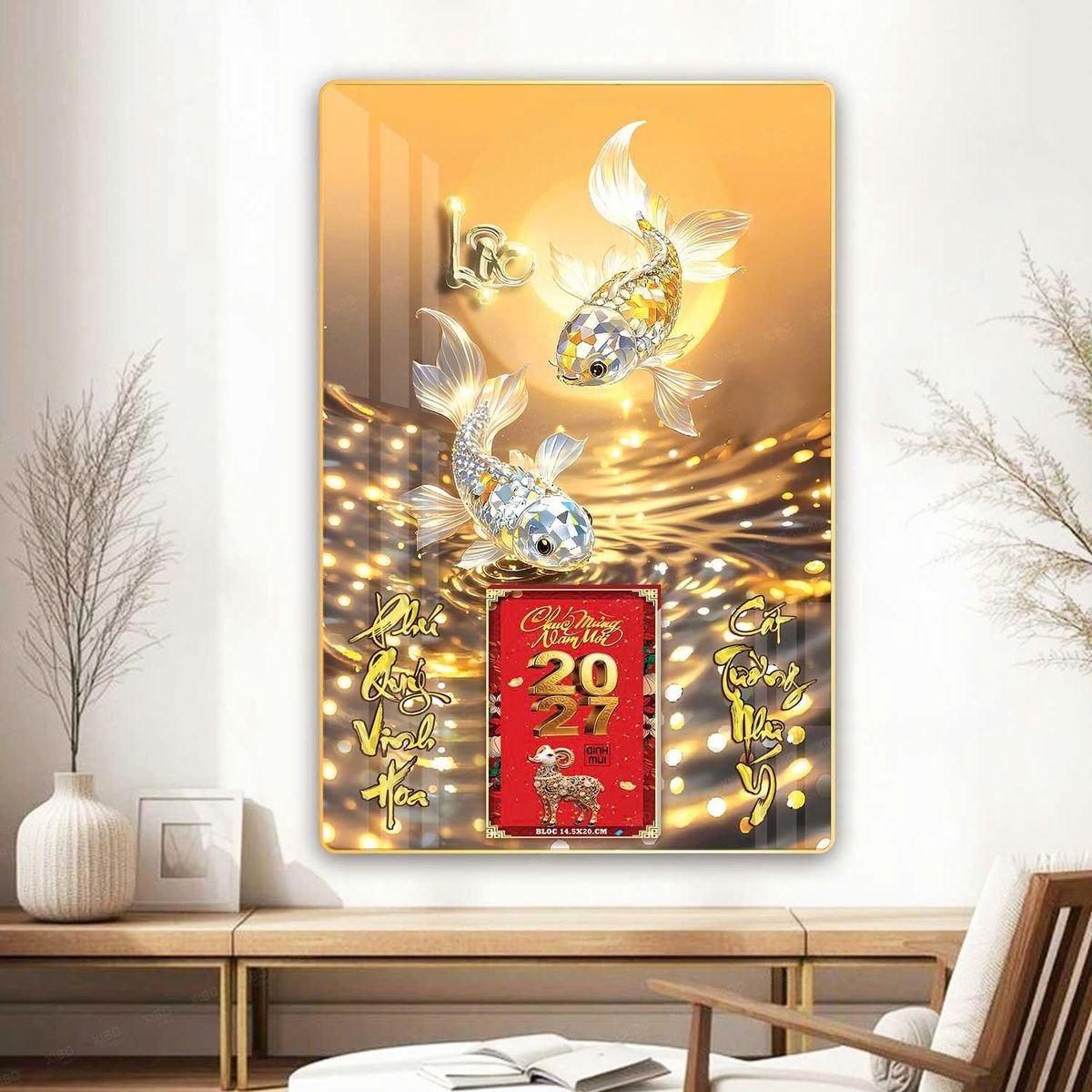 Lịch Gỗ Lamina Cao Cấp 40x60cm 2027 LM406_069 - Quà Tặng Gia Dụng