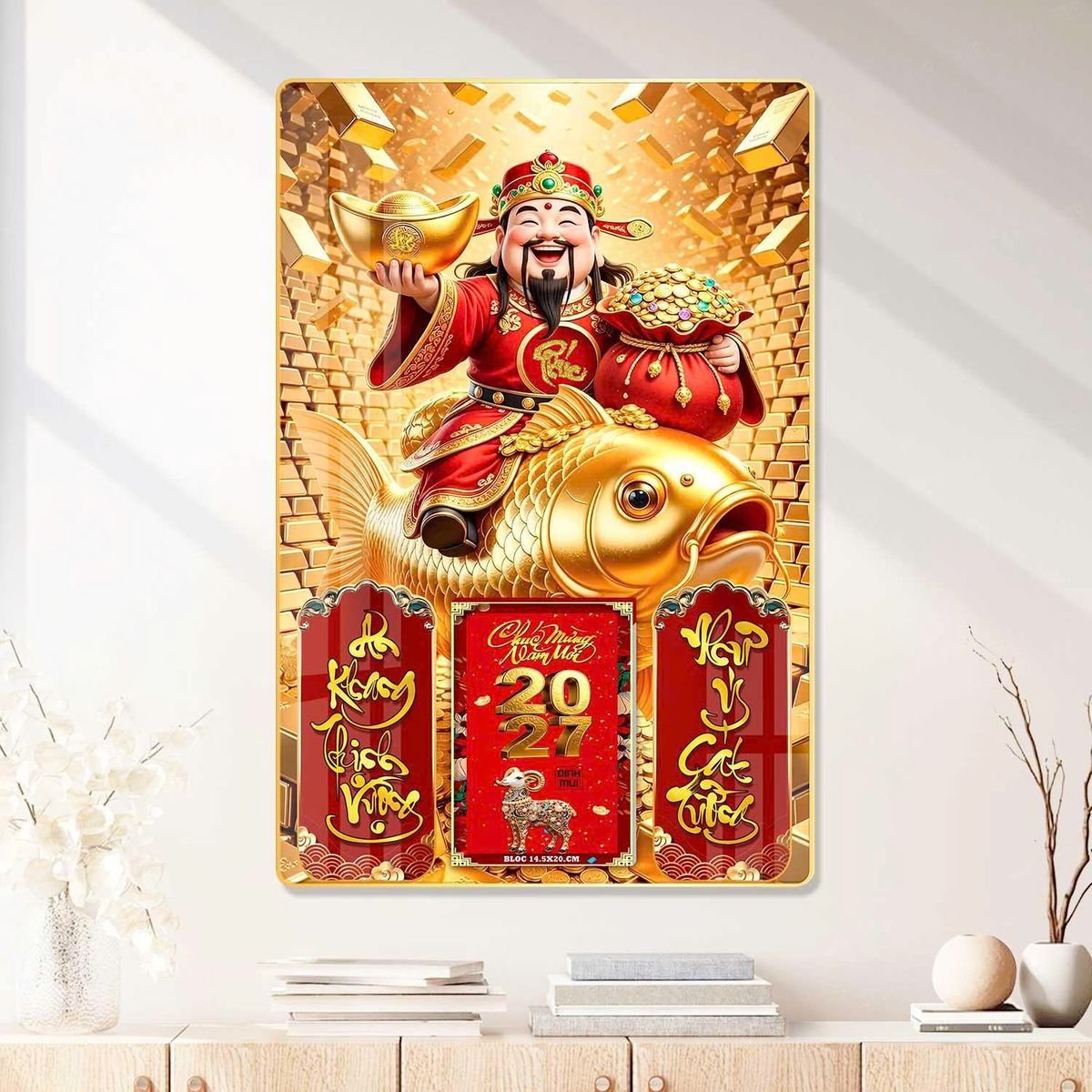 Lịch Gỗ Lamina Cao Cấp 40x60cm 2027 LM406_079 - Quà Tặng Gia Dụng