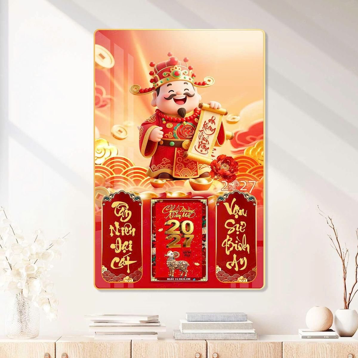 Lịch Gỗ Lamina Cao Cấp 40x60cm 2027 LM406_089 - Quà Tặng Gia Dụng