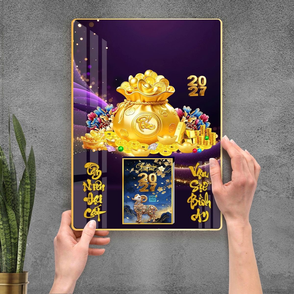 Lịch Gỗ Lamina Cao Cấp 40x60cm 2027 LM406_109 - Quà Tặng Gia Dụng