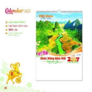 Lịch Treo Tường Lò Xo 2027 MT Mẫu MT14 (40 x 60cm) Quà Tết Gia Đình Sum Vầy Ý Nghĩa in logo doanh nghiệp quà tặng Tết tại Quà Tặng Gia Dụng VN