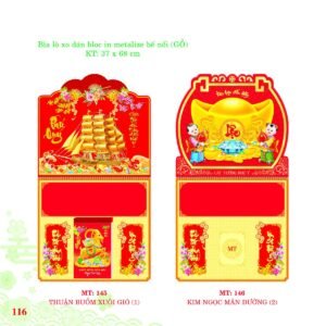 Bìa Lò Xo Dán Bloc 2027 MT Mẫu MT145 - Cát Tường Như Ý (37 x 68cm) Quà Tết Gia Đình Sum Vầy Ý Nghĩa in logo doanh nghiệp quà tặng Tết tại Quà Tặng Gia Dụng VN