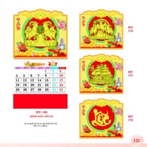 Lịch Treo Tường Lò Xo 2027 MT Mẫu MT169 (37 x 68cm) Quà Tết Gia Đình Sum Vầy Ý Nghĩa in logo doanh nghiệp quà tặng Tết tại Quà Tặng Gia Dụng VN