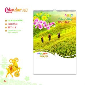 Lịch Treo Tường Lò Xo 2027 MT Mẫu MT17 (40 x 60cm) Quà Tết Gia Đình Sum Vầy Ý Nghĩa in logo doanh nghiệp quà tặng Tết tại Quà Tặng Gia Dụng VN