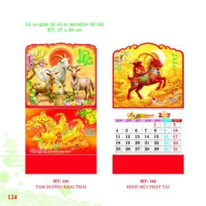 Lịch Treo Tường Lò Xo 2027 MT Mẫu MT181 (37 x 68cm) Quà Tết Gia Đình Sum Vầy Ý Nghĩa in logo doanh nghiệp quà tặng Tết tại Quà Tặng Gia Dụng VN