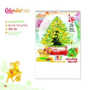 Lịch Treo Tường Lò Xo 2027 MT Mẫu MT29 (40 x 60cm) Quà Tết Gia Đình Sum Vầy Ý Nghĩa in logo doanh nghiệp quà tặng Tết tại Quà Tặng Gia Dụng VN
