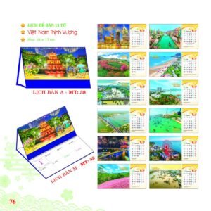Lịch Để Bàn 2027 MT Mẫu MT38 (24 x 17cm) Quà Tết Gia Đình Sum Vầy Ý Nghĩa in logo doanh nghiệp quà tặng Tết tại Quà Tặng Gia Dụng VN