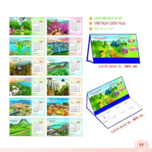 Lịch Để Bàn 2027 MT Mẫu MT40 (24 x 17cm) Quà Tết Gia Đình Sum Vầy Ý Nghĩa in logo doanh nghiệp quà tặng Tết tại Quà Tặng Gia Dụng VN