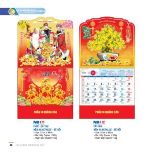 Lịch Treo Tường Lò Xo 2027 NB Mẫu NB172 (37 x 68cm) Quà Tết Gia Đình Sum Vầy Ý Nghĩa in logo doanh nghiệp quà tặng Tết tại Quà Tặng Gia Dụng VN