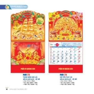 Lịch Treo Tường Lò Xo 2027 NB Mẫu NB176 (37 x 68cm) Quà Tết Gia Đình Sum Vầy Ý Nghĩa in logo doanh nghiệp quà tặng Tết tại Quà Tặng Gia Dụng VN