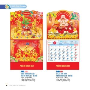 Lịch Treo Tường Lò Xo 2027 NB Mẫu NB184 (37 x 68cm) Quà Tết Gia Đình Sum Vầy Ý Nghĩa in logo doanh nghiệp quà tặng Tết tại Quà Tặng Gia Dụng VN