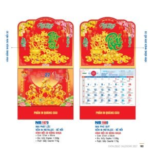 Lịch Bìa Treo 2027 NB Mẫu NB198D (29 x 41 cm) Quà Tết Gia Đình Sum Vầy Ý Nghĩa in logo doanh nghiệp quà tặng Tết tại Quà Tặng Gia Dụng VN