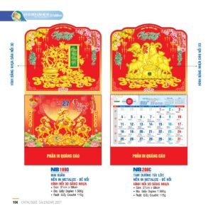 Lịch Treo Tường Lò Xo 2027 NB Mẫu NB200C (37 x 68cm) Quà Tết Gia Đình Sum Vầy Ý Nghĩa in logo doanh nghiệp quà tặng Tết tại Quà Tặng Gia Dụng VN