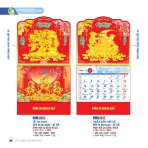 Lịch Treo Tường Lò Xo 2027 NB Mẫu NB203C (37 x 68cm) Quà Tết Gia Đình Sum Vầy Ý Nghĩa in logo doanh nghiệp quà tặng Tết tại Quà Tặng Gia Dụng VN