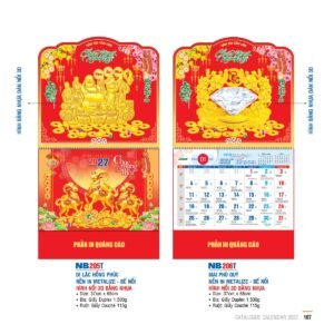 Lịch Bìa Treo 2027 NB Mẫu NB206T (29 x 41 cm) Quà Tết Gia Đình Sum Vầy Ý Nghĩa in logo doanh nghiệp quà tặng Tết tại Quà Tặng Gia Dụng VN