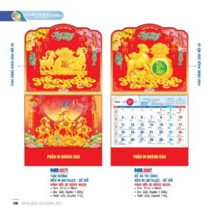 Lịch Treo Tường Lò Xo 2027 NB Mẫu NB207T (37 x 68cm) Quà Tết Gia Đình Sum Vầy Ý Nghĩa in logo doanh nghiệp quà tặng Tết tại Quà Tặng Gia Dụng VN