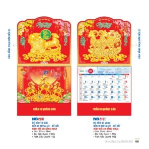 Lịch Bìa Treo 2027 NB Mẫu NB210T (29 x 41 cm) Quà Tết Gia Đình Sum Vầy Ý Nghĩa in logo doanh nghiệp quà tặng Tết tại Quà Tặng Gia Dụng VN