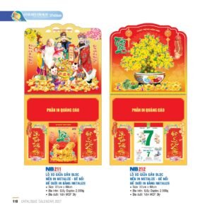 Lịch Treo Tường Lò Xo 2027 NB Mẫu NB212 (37 x 68cm) Quà Tết Gia Đình Sum Vầy Ý Nghĩa in logo doanh nghiệp quà tặng Tết tại Quà Tặng Gia Dụng VN