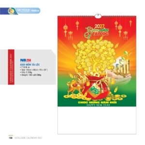 Lịch Treo Tường Lò Xo 2027 NB Mẫu NB256 (16 x 25 cm) Quà Tết Gia Đình Sum Vầy Ý Nghĩa in logo doanh nghiệp quà tặng Tết tại Quà Tặng Gia Dụng VN
