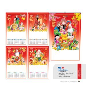 Lịch Treo Tường Nẹp Thiếc 2027 NB Mẫu NB260 (18 x 28 cm) Quà Tết Gia Đình Sum Vầy Ý Nghĩa in logo doanh nghiệp quà tặng Tết tại Quà Tặng Gia Dụng VN