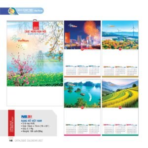 Lịch Treo Tường Nẹp Thiếc 2027 NB Mẫu NB261 (45 x 70cm) Quà Tết Gia Đình Sum Vầy Ý Nghĩa in logo doanh nghiệp quà tặng Tết tại Quà Tặng Gia Dụng VN