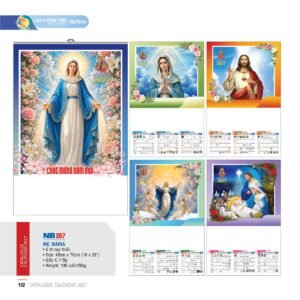 Lịch Treo Tường Nẹp Thiếc 2027 NB Mẫu NB267 (45 x 70cm) Quà Tết Gia Đình Sum Vầy Ý Nghĩa in logo doanh nghiệp quà tặng Tết tại Quà Tặng Gia Dụng VN