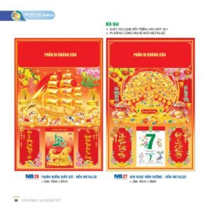 Lịch Bìa Treo 2027 NB Mẫu NB27 (40 x 60cm) Quà Tết Gia Đình Sum Vầy Ý Nghĩa in logo doanh nghiệp quà tặng Tết tại Quà Tặng Gia Dụng VN