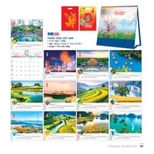 Lịch Bloc 2027 NB Mẫu NB303 (31 x 15 cm) Quà Tết Gia Đình Sum Vầy Ý Nghĩa in logo doanh nghiệp quà tặng Tết tại Quà Tặng Gia Dụng VN