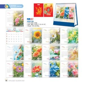 Lịch Bloc 2027 NB Mẫu NB317 (13  x  10 cm) Quà Tết Gia Đình Sum Vầy Ý Nghĩa in logo doanh nghiệp quà tặng Tết tại Quà Tặng Gia Dụng VN