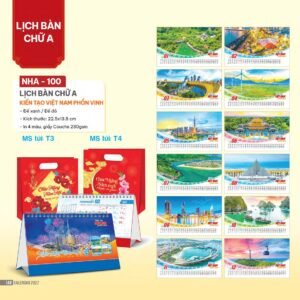 Lịch Bàn Chữ A 2027 NHA Mẫu NHA100 (17 x 19 cm) Quà Tết Gia Đình Sum Vầy Ý Nghĩa in logo doanh nghiệp quà tặng Tết tại Quà Tặng Gia Dụng VN