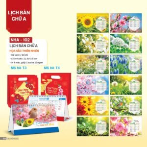 Lịch Bàn Chữ A 2027 NHA Mẫu NHA102 (17 x 19 cm) Quà Tết Gia Đình Sum Vầy Ý Nghĩa in logo doanh nghiệp quà tặng Tết tại Quà Tặng Gia Dụng VN