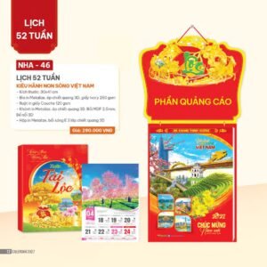 Lịch 52 Tuần 2027 NHA Mẫu NHA46 (30 x 41cm) Quà Tết Gia Đình Sum Vầy Ý Nghĩa in logo doanh nghiệp quà tặng Tết tại Quà Tặng Gia Dụng VN