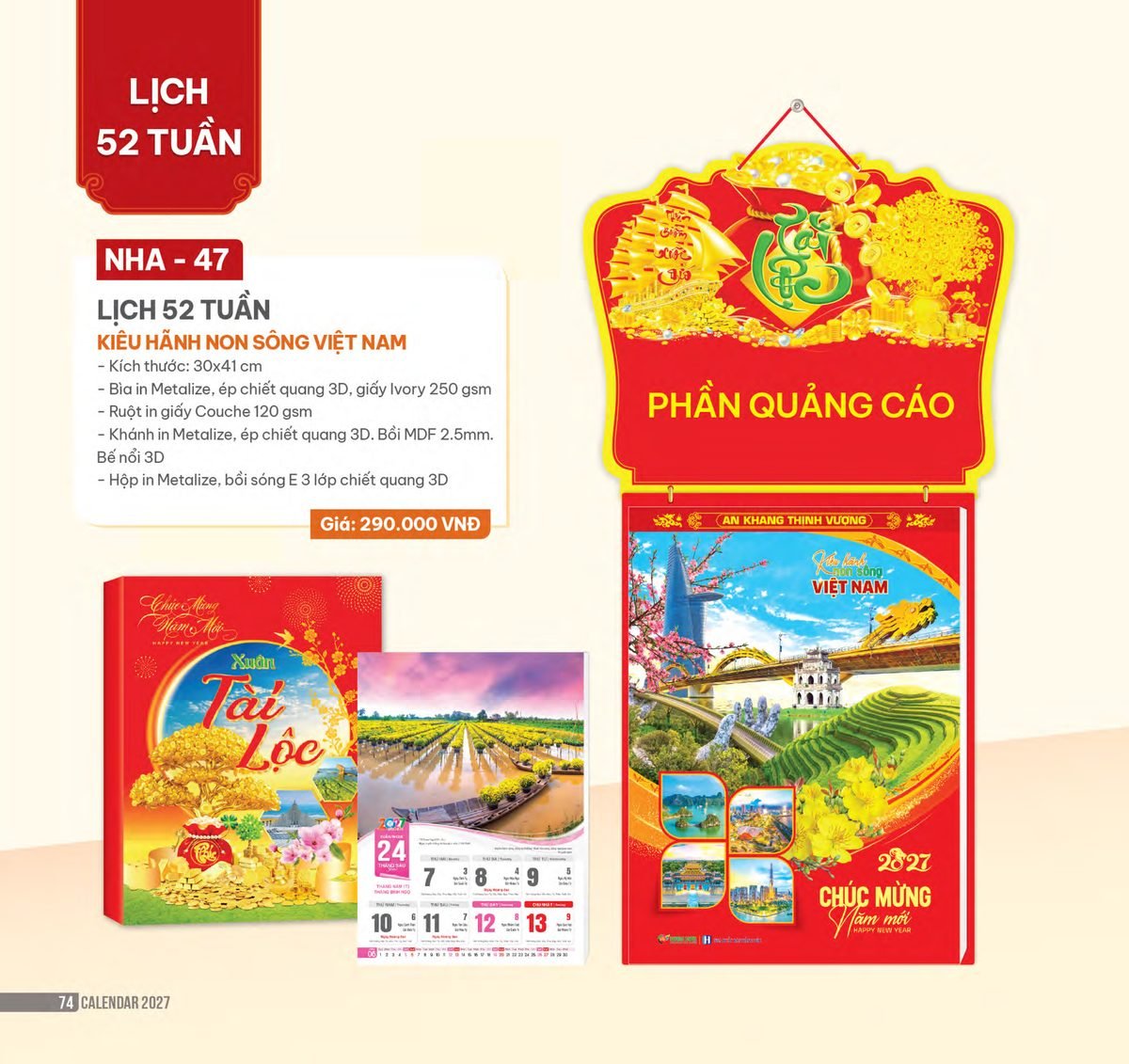 Lịch 52 Tuần 2027 NHA Mẫu NHA47 (30 x 41cm) Quà Tết Gia Đình Sum Vầy Ý Nghĩa Lịch 52 Tuần 2027 NHA Mẫu NHA47 (30 x 41cm) Quà Tết Gia Đình Sum Vầy Ý Nghĩa in logo doanh nghiệp quà tặng Tết tại Quà Tặng Gia Dụng VN