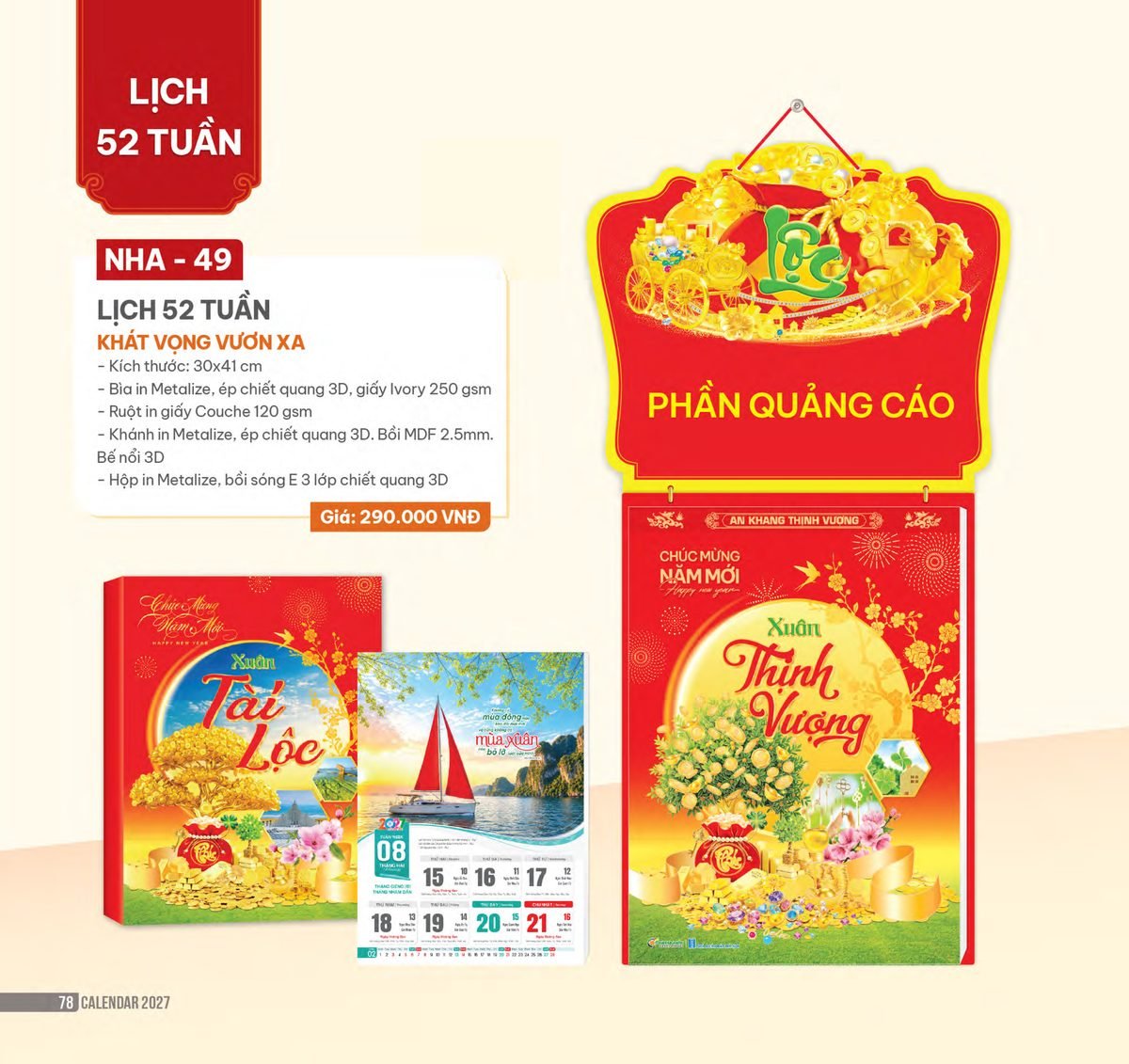 Lịch 52 Tuần 2027 NHA Mẫu NHA49 (30 x 41cm) Quà Tết Gia Đình Sum Vầy Ý Nghĩa Lịch 52 Tuần 2027 NHA Mẫu NHA49 (30 x 41cm) Quà Tết Gia Đình Sum Vầy Ý Nghĩa in logo doanh nghiệp quà tặng Tết tại Quà Tặng Gia Dụng VN