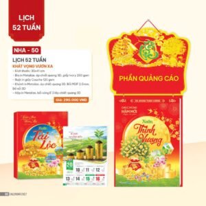 Lịch 52 Tuần 2027 NHA Mẫu NHA50 (30 x 41cm) Quà Tết Gia Đình Sum Vầy Ý Nghĩa in logo doanh nghiệp quà tặng Tết tại Quà Tặng Gia Dụng VN