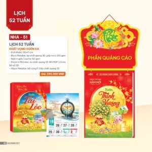 Lịch 52 Tuần 2027 NHA Mẫu NHA51 (30 x 41cm) Quà Tết Gia Đình Sum Vầy Ý Nghĩa in logo doanh nghiệp quà tặng Tết tại Quà Tặng Gia Dụng VN