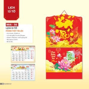 Lịch Bìa Treo 2027 NHA Mẫu NHA56 (37 x 68cm) Quà Tết Gia Đình Sum Vầy Ý Nghĩa in logo doanh nghiệp quà tặng Tết tại Quà Tặng Gia Dụng VN