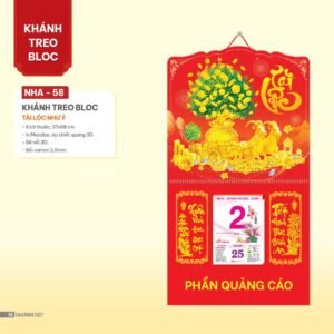 Lịch Bloc 2027 NHA Mẫu NHA58 (37 x 68cm) Quà Tết Gia Đình Sum Vầy Ý Nghĩa in logo doanh nghiệp quà tặng Tết tại Quà Tặng Gia Dụng VN