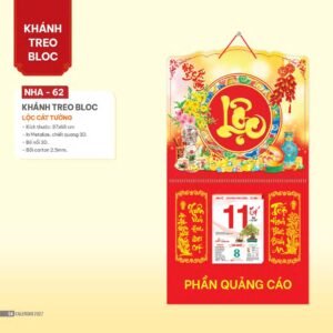 Lịch Bloc 2027 NHA Mẫu NHA62 (37 x 68cm) Quà Tết Gia Đình Sum Vầy Ý Nghĩa in logo doanh nghiệp quà tặng Tết tại Quà Tặng Gia Dụng VN