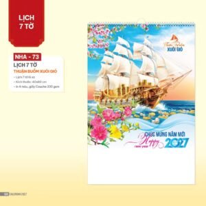 Lịch Treo Tường Lò Xo 2027 NHA Mẫu NHA73 - Thuận Buồm Xuôi Gió (40 x 60cm) Quà Tết Gia Đình Sum Vầy Ý Nghĩa in logo doanh nghiệp quà tặng Tết tại Quà Tặng Gia Dụng VN