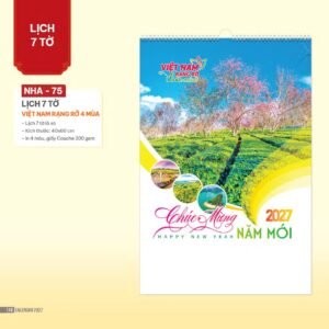 Lịch Treo Tường Lò Xo 2027 NHA Mẫu NHA75 - Việt Nam Rạng Rỡ 4 Mùa (40 x 60cm) Quà Tết Gia Đình Sum Vầy Ý Nghĩa in logo doanh nghiệp quà tặng Tết tại Quà Tặng Gia Dụng VN