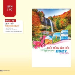 Lịch Treo Tường Lò Xo 2027 NHA Mẫu NHA78 (40 x 60cm) Quà Tết Gia Đình Sum Vầy Ý Nghĩa in logo doanh nghiệp quà tặng Tết tại Quà Tặng Gia Dụng VN