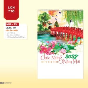 Lịch Treo Tường Lò Xo 2027 NHA Mẫu NHA79 (40 x 60cm) Quà Tết Gia Đình Sum Vầy Ý Nghĩa in logo doanh nghiệp quà tặng Tết tại Quà Tặng Gia Dụng VN