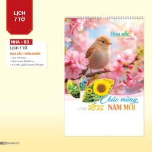 Lịch Treo Tường Lò Xo 2027 NHA Mẫu NHA83 (40 x 60cm) Quà Tết Gia Đình Sum Vầy Ý Nghĩa in logo doanh nghiệp quà tặng Tết tại Quà Tặng Gia Dụng VN