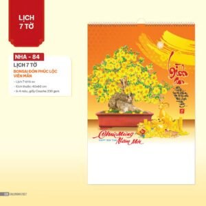 Lịch Treo Tường Lò Xo 2027 NHA Mẫu NHA84 (40 x 60cm) Quà Tết Gia Đình Sum Vầy Ý Nghĩa in logo doanh nghiệp quà tặng Tết tại Quà Tặng Gia Dụng VN