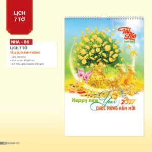 Lịch Treo Tường Lò Xo 2027 NHA Mẫu NHA86 (40 x 60cm) Quà Tết Gia Đình Sum Vầy Ý Nghĩa in logo doanh nghiệp quà tặng Tết tại Quà Tặng Gia Dụng VN