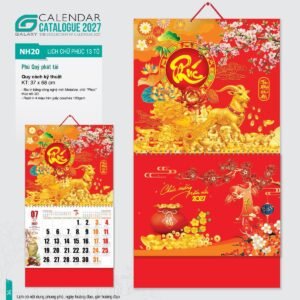 Lịch Bìa Treo 2027 NH Mẫu NH2021 (37 x 68cm) Quà Tết Gia Đình Sum Vầy Ý Nghĩa in logo doanh nghiệp quà tặng Tết tại Quà Tặng Gia Dụng VN