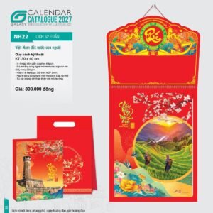 Lịch 52 Tuần 2027 NH Mẫu NH22 (30 x 40cm) Quà Tết Gia Đình Sum Vầy Ý Nghĩa in logo doanh nghiệp quà tặng Tết tại Quà Tặng Gia Dụng VN