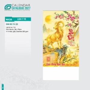 Lịch Treo Tường Lò Xo 7 Tờ 2027 NH Mẫu NH26 (36 x 70cm) Quà Tết Gia Đình Sum Vầy Ý Nghĩa in logo doanh nghiệp quà tặng Tết tại Quà Tặng Gia Dụng VN